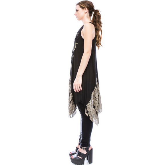 Gothic Punk Stone Studded Tank Top / Tunic Dress - Picture 7 of 8